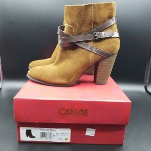 Carlos by Carlos Santana Belted Bootie Miles Bourbon Brown Size 7.5 Womens